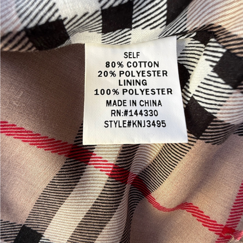 First Love Brand Beige Hooded Jacket with Plaid‎ Lining - Picture 4 of 4